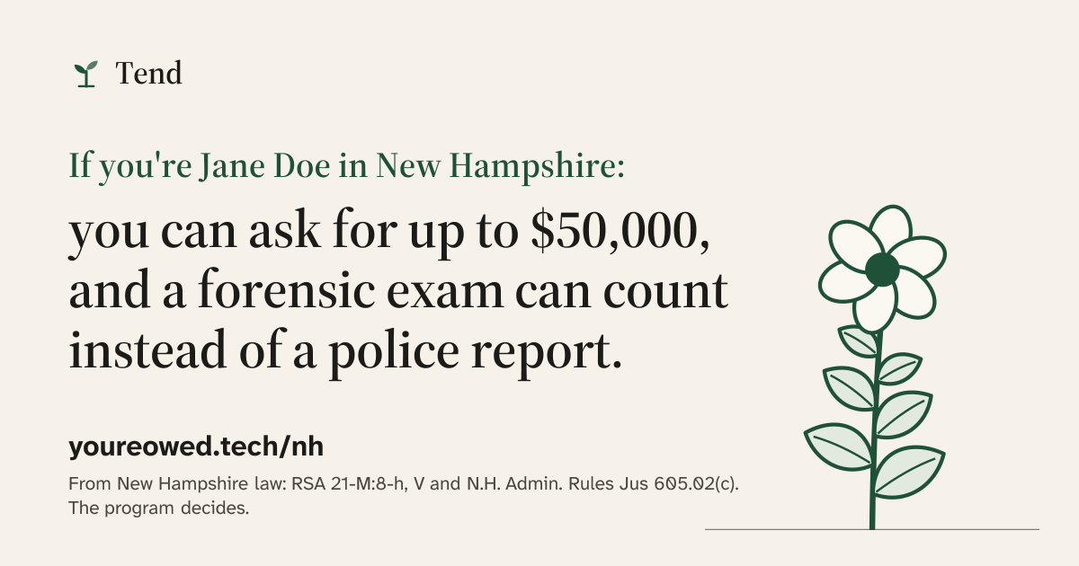The share card for New Hampshire, as it looks when the link is posted